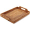 Mofish Rattan Hand-Woven Serving Tray Decorative Display Tray Storage Platters with Handle Table Desktop Organiser Tray for coffer,Drink,Breakfast,Tea,Candle (37CM)