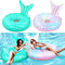 2 Pcs Pool Floats Mermaid Summer Large Pool Float Floating Pool Inflatables for Adults Swimming Pool Raft with Cup Holder, Backrest, Mesh Bottom for People Over 8 Years Lounge Floaty Chair, 43.3 Inch