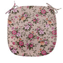Ambesonne Flower Chair Seating Cushion Set of 6, Floral Pattern with Roses Twig Warm Colors Flower Arrangement Bouquets, Seat Pads for Office with Anti-Slip Backing, 16"x16", Green Pink