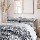 Ambesonne Grey Duvet Cover Set Twin Size, Nordic Snowflake Knit Patterns Scandinavian Motifs Traditional and Modern Print, Decorative 2 Piece Bedding Set with 1 Pillow Sham, Gray White Black