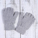 SOLUSTRE Women's Mittens Winter Mittens Warm Half Finger Gloves for Women, Flip Knitted Mittens Convertible Fingerless Gloves (Grey) White Mittens Ladies Mittens