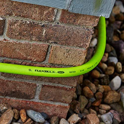 Flexzilla Garden Lead-in Hose with SwivelGrip, 5/8 in. x 5 ft., Heavy Duty, Lightweight, Drinking Water Safe, ZillaGreen - HFZG505YWS-E