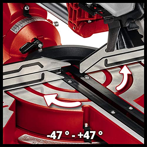 Einhell 4300875 Drag, Crosscut and Mitre Saw TE-SM 254 Dual (2100 W, Drag Function, Laser, Angle Adjustment with Quick-Adjust Facility, Spindle Lock, Clamping Device, Incl Carbide Saw Blade)