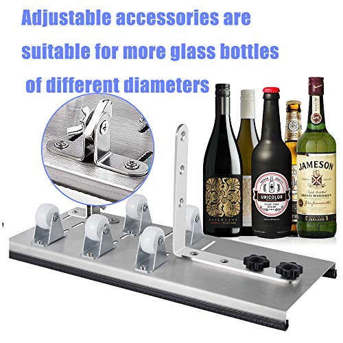 (size1) - Kalawen Glass Bottle Cutter Bottle Cutter for Cutting Wine Beer Whiskey Alcohol Champagne with Glass Cutter Tool Kit Gloves Fixing Rubber Ring