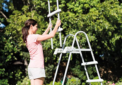 Intex 28075E Deluxe Pool Ladder with Removable Steps for Intex Pools with Wall Height of 42 Inch