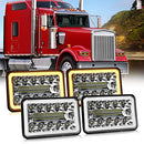 CO LIGHT 4pcs 4x6inch LED Headlights Hi/Lo Sealed Beam Rectangular Replace H4651 H4652 H4656 H4666 H6545 Compatible with Kenworth Peterbilt Feightliner Oldsmobile Cutlass 1002ZQ-4pcs