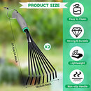 2 Pcs Gardening Hand Rake Stainless Steel Hand Tiller Small Garden Rake for Gardening Short Handle Rake with Handle Garden Tools for Cultivating Loosening Soil Spreading (Gray Green, Stylish Style)