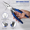 Needle Nose Pliers-KAIHAOWIN 9" Heavy Duty Chrome-Vanadium Steel Long Nose Pliers-Crimper Winding Pinching Function Side Cutters-Multitools Industrial Combination Wire Stripper Cutters for Mechanics