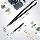 FYY Lanyards for Keys, Pack of 2 Wrist Lanyard and Neck Lanyard for ID Badges Wristlet Strap Keychain Holder Lanyard with 2 Key Rings and 2 Strings Black
