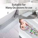 Non-Slip Bath Mats for Bathroom Anti Mould Bathtub Mats with Suction Cups and Drain Holes Non Slip Shower Mat for Adults &Old People 100 x 40cm - Clear (Clear)