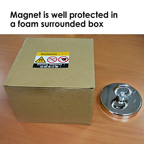 BIGTEDDY - Super Strong Neodymium Fishing Magnets, 880 lbs(400 KG) Pulling Force Rare Earth Magnet with Countersunk Hole Eyebolt Diameter 4.72 inch(120 mm) for Retrieving in River and Magnetic Fishing