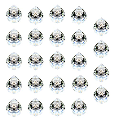 Adwikoso Crystal Ball Prism Pendant Glass Chandelier Hanging Pendant Feng Shui Suncatcher Wedding Home Window Christmas Tree Décor (20mm-24pack)