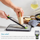 Dreamfarm Ozest Fine | Easy Speed Self-Cleaning POP Citrus Cheese Zester | Blade Cover Measures Zest | Concave Blades & Non-Slip Foot Increased Leverage Fast & Fluffy Zest Every Time | Green/Black