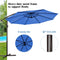 Tangkula 10FT Patio Offset Umbrella, Outdoor Cantilever Umbrella with Easy Tilt Adjustment & 8 Ribs, Hanging Market Umbrella with Crank & Cross Base for Garden, Backyard, Deck, Poolside (Blue)