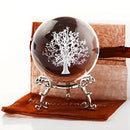 ZEERSHEE 60mm 3D Glass Laser Tree of Life Ball Figurine Life Tree Crystal Ball Decor for Home Glass Healing Ball with Stand Tree of Life Gifts for Women
