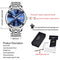 LIGE Watch for Men Fashion Elegant Analog Quartz Watch for Male Casual Waterproof Silver Stainless Steel Calendar Luxury Business Gents Dress Wristwatch Blue Round Dial