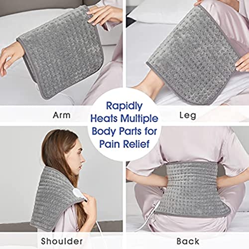 Heating Pad for Back Pain Relief with Auto Shut-Off, 10 Heat Settings, Electric Blankets for Cramps, Moist and Dry Heat Therapy for Neck, Shoulder, Machine-Washable, 30 x 60cm (AU PLUG)