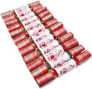 Toyland® Pack of 12 Tartan Santa Design Christmas Crackers