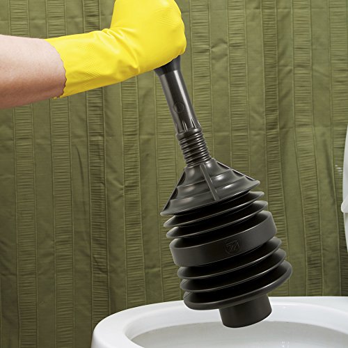 Professional Bellows Accordion Toilet Plunger, High Pressure Thrust Plunge Removes Heavy Duty Clogs from Clogged Bathroom Toilets, All Purpose Power Plungers for Bathrooms