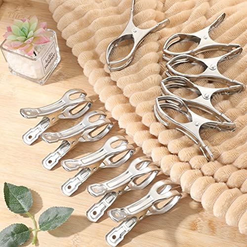 30 Pcs 4.5 Inch Stainless Steel Pool Cover Clips Pool Cover Clamps Jumbo Metal Swimming Pool Winter Cover Clips or Above Ground Pools for Beach Clothes Towel