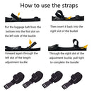 Luggage Straps, Multifunctional Luggage Packing Straps, Adjustable Nylon Straps with Quick Release Buckles for Camping, suitcases, Hand Luggage, Backpacks, Sleeping Bags, etc.4 Pack (Black, 200x2.5cm)