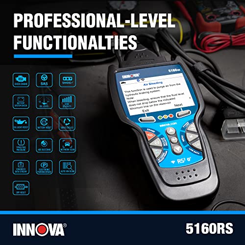 INNOVA 5160RS, OBD2 Bidirectional Scan Tool, OE-Level All System Diagnostics, Reset Oil Light/Battery/EPB/SAS/DPF, Mechanic Recommended Fixes & Parts, TSBs, Free Lifetime Updates