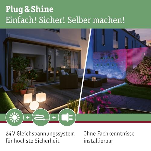 Paulmann 93689 Plug & Shine Sting LED Outdoor Light Including 3 x 6 Watt Dimmable Garden Spike Anthracite Garden Light Aluminium Outdoor 3000 K