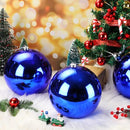 4 Pcs Large Christmas Ball Ornaments Giant Commercial Grade Plastic Christmas Ball Hanging Decorations 8'' (200 Mm) for Outdoor Holiday Party Decors Christmas Tree(Shiny Blue)