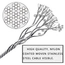 Wire Rope Kit, Stainless Steel Wire Rope Coated Cable,Garden Wire for Climbing Plants,Vine Eyes,Wire Rope Clip,for Outdoor Hanging Kit,Cable Railing Kit (30M)