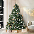 Jingle Jollys Christmas Tree 2.4M Snowy Xmas Trees, Decorations Holiday Party Gift Home Garden Store Decor, 8FT 1400 Tips Frosted Snow Thick Foliage Easy Assembly Indoor Outdoor