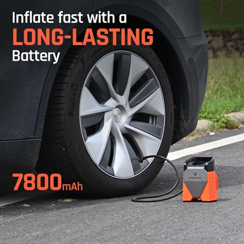 ZEPHYR S3 Tire Inflator Portable Air Compressor with 7800mAh Battery and 100% Duty Cycle, Air Pump for Cars, SUVs, Bikes, Balls (Dark Cyan)