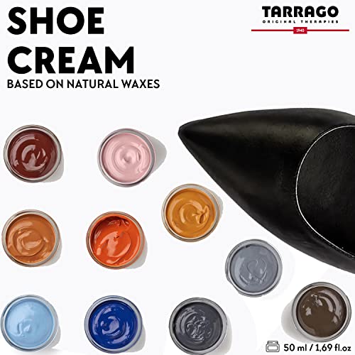 Tarrago Shoe Cream - Professional Shoe Polish with Carnauba wax to Re-Color and Polish - Smooth Leather Shoes and Boots- Over 100 Colors - 50 Ml/ 1.7Fl. Oz - Red