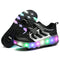 ZCOINS Boy Girl Roller Shoes with Light Flashing Wheels Skate Sneaker for Kids Teens Black Size: 2 Little Kid