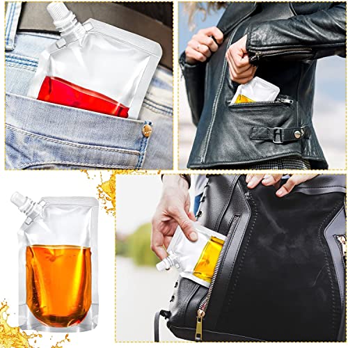 40 Pcs Flasks Cruise Pouch Reusable Sneak Travel Drinking Flask Concealable Plastic Flasks bags, Cruise Liquor Flask Kit for Travel, for Sneak Drink with Funnel