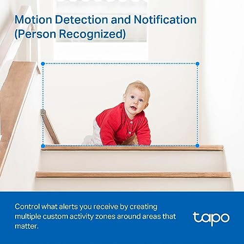 TP-Link Tapo Pan/Tilt Smart Home Security Wi-Fi Camera, Baby Monitor, 2K 3MP, AI Detection & Notification, Night Vision, SD Card Slot, Voice Control, No hub required (Tapo C210)