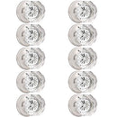 Orger Crystal Door Knobs 10 Pack, Interior Privacy Door Handles for Bedroom and Bathroom, Round Diamond Shape Clear Glass with Satin Nickel Finish Rosette