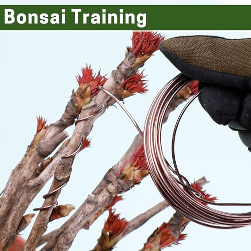 ZELARMAN Bonsai Training Wire Set of 4 - Total 128 Feet(32 Feet Each Size) 3 Size - 1.0MM,1.5MM,2.0MM - Corrosion and Rust Resistant (with Bonsai Wire Cutter)