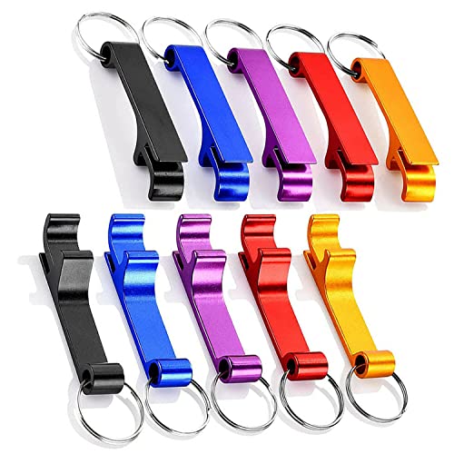 10pcs Bottle Opener Keyring Metal Beer Bar Tool Keychain Gifts Random Colour