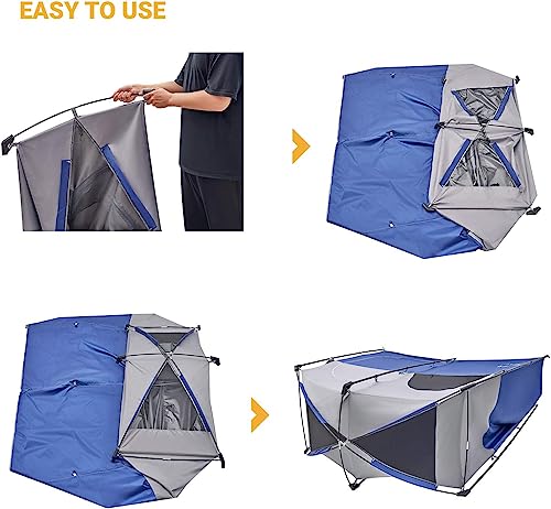 KingCamp Outdoor Privacy Double Shower Tents Dressing Room Portable Shelter Picnic Fishing Bathroom Rain Shelter with Window for Hiking and Beach