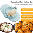 7Pcs Dumpling Maker Reusable Dumpling Press Mold with 3 Dough Cutter and 1 Spoon 304 Stainless Steel Dumpling Maker for Dumpling (Blue)