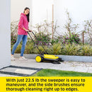 Kärcher - S 4 Twin Walk-Behind Outdoor Hand Push Sweeper - 5.25 Gallon Capacity - 26.8" Sweeping Width - Sweeps up to 26,000 ft²/Hour,Yellow