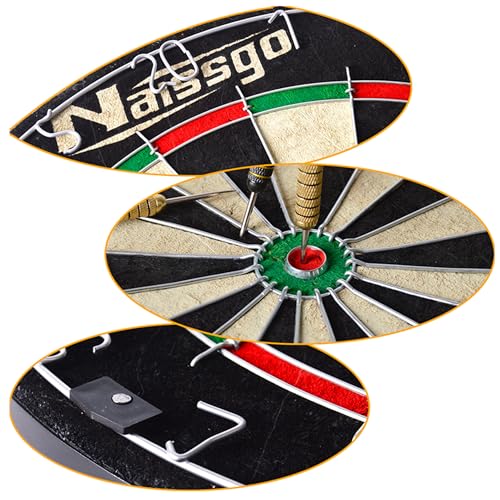 18”x 1.5” Bristle Dartboard Set with 6 Darts, High-Grade Compressed Sisal Darts Board with Removable Number Ring, Regulation Steel Tip Dart Board for Party, Game, Adults