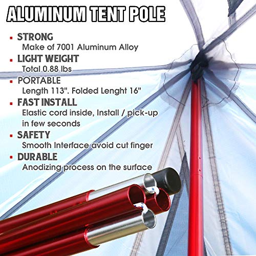 Preself 2 Person Lightweight Tipi Hot Tent Model T1 Size Medium Teepee Tents for Family Team Outdoor Backpacking Camping Hiking (Olive)