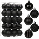30PCS Shatterproof Black Christmas Tree Ball Ornaments for Holiday Decor