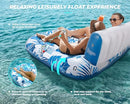 JCLEAL Pool Floats Adult 2 Person Inflatable Tanning Pool Lounger Extra Large River Rafts Heavy duty Water Floaties Chair Lounge Recliner with Cupholder Backrest Handles Swimming Toys Party Lake Ocean