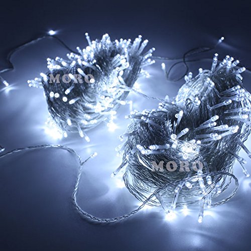 ZOIC 500 LEDs Christmas Wedding Party Fairy Decorative String Lights Lamp 100M 8 Modes 31V Memory Function (Cool White)