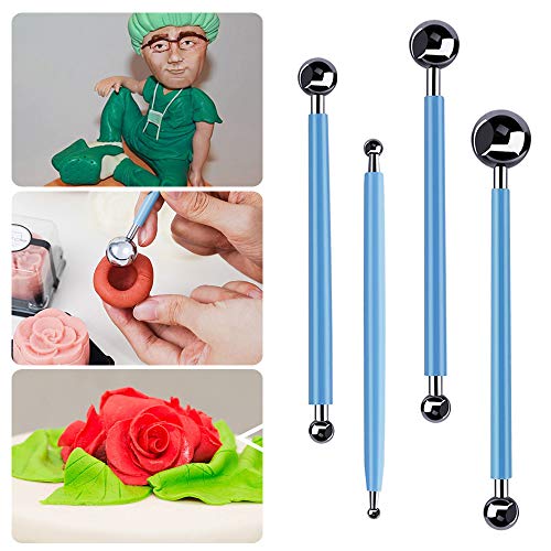 SENHAI 18Pcs Polymer Modeling Clay Sculpting Tools, Dotting Tools, Ball Stylus, Rubber Tips, Ceramic Clay Indentation Tools for Pottery Sculpture, Rock Painting, Art Carving Embossing