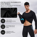 Men's Compression Shirts Longs Sleeve Workout Gym T-Shirt Running Tops Cool Dry Sports Base Layer Athletic Undershirts, Black+white+f Grey, X-Large