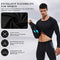 Men's Compression Shirts Longs Sleeve Workout Gym T-Shirt Running Tops Cool Dry Sports Base Layer Athletic Undershirts, Black+white+f Grey, X-Large