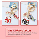 TOYANDONA 2pcs Japanese Lucky Cat Keychain Cute Maneki Neko Key Ring Chinese Fortune Pendants Keychain Bag Purse Charm Ornament for Wealth Gifts Blue Red
